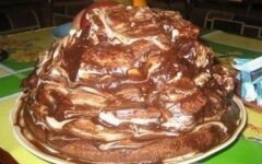 Мега шоколадный торт с кремом из вареной сгущенки и масла, рецепт с фото