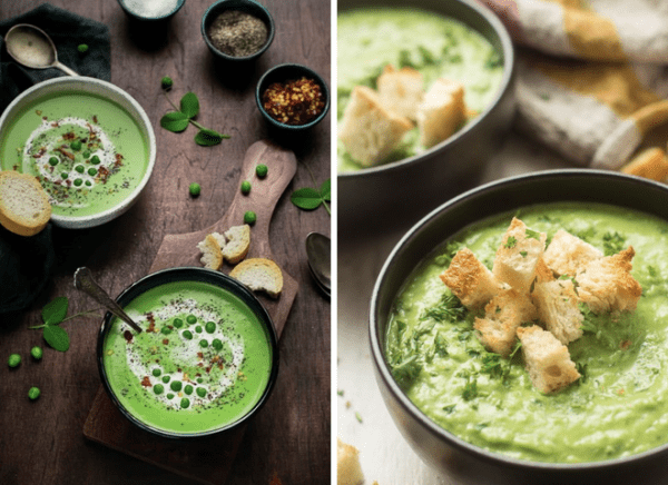 С привкусом Франции: крем-суп из свежего зеленого горошка
